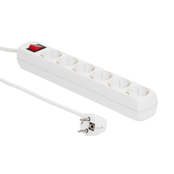 MicroConnect 6-vejs Schuko-strømskinne 5M