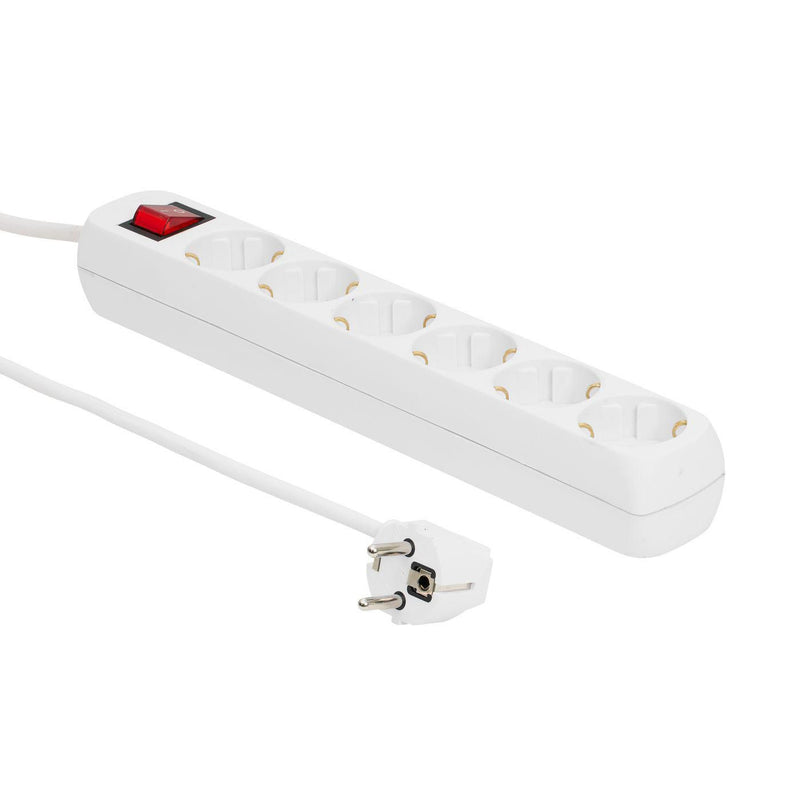 MicroConnect 6-vejs Schuko-stikkontakt 3M hvid