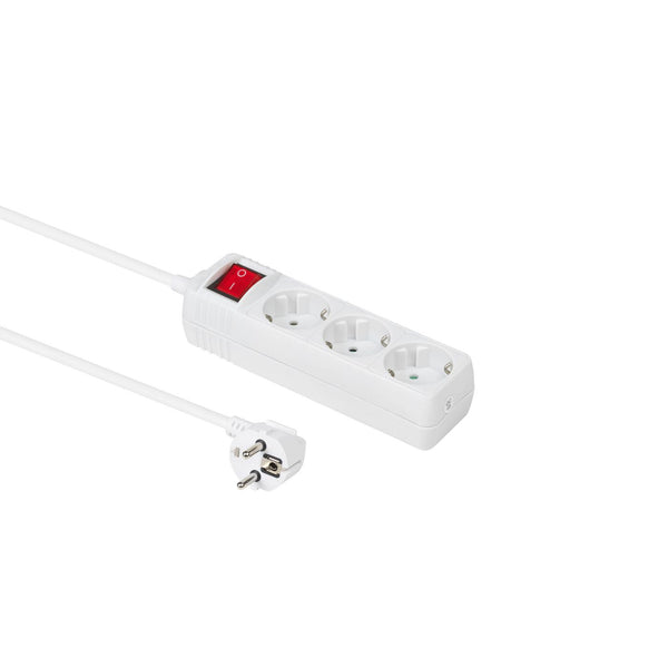 MicroConnect 3-vejs Schuko-stikdåse 1,5M hvid