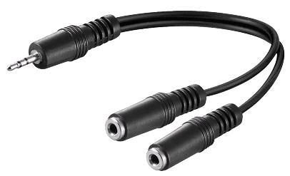 MicroConnect 3,5 mm minijack Y-kabel, 0,2 m