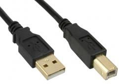 MicroConnect USB2.0 AB 3m MM Forgyldt