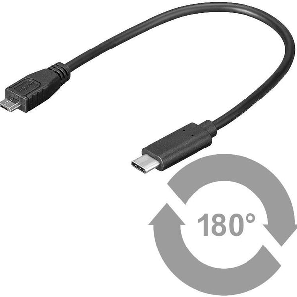 MicroConnect USB-C til USB 2.0 Micro B 0,2M