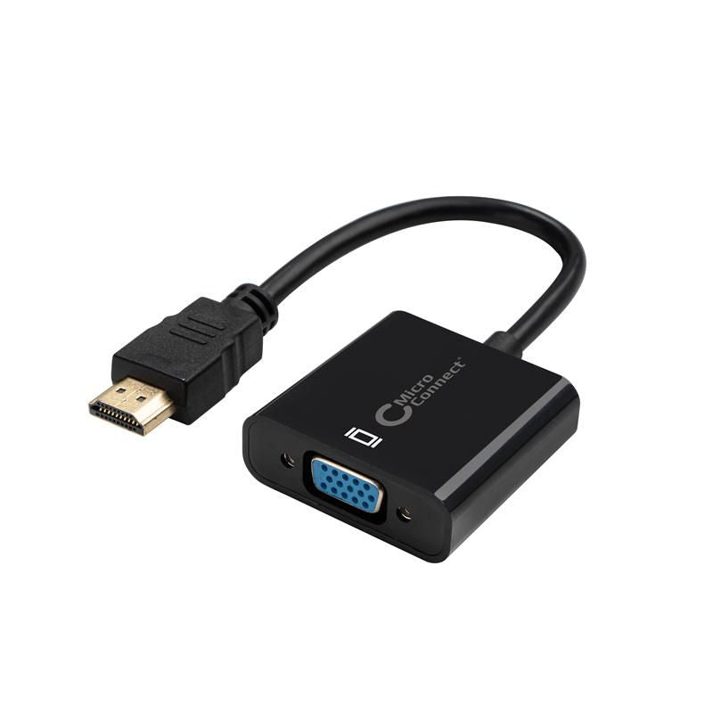 MicroConnect Adapter HDMI - VGA M/K, Sort