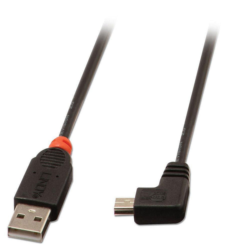 Lindy USB2.0 A/Mini-B 90 grader 1M