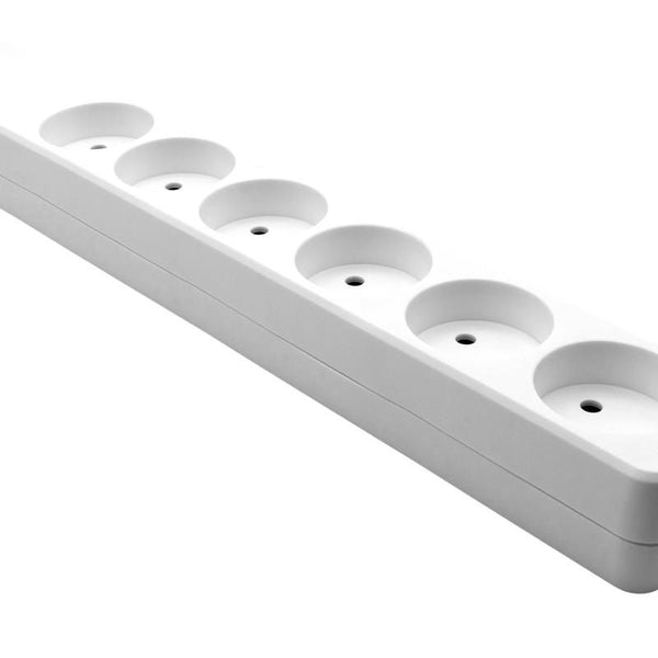 MicroConnect dansk strømskinne 6-vejs hvid
