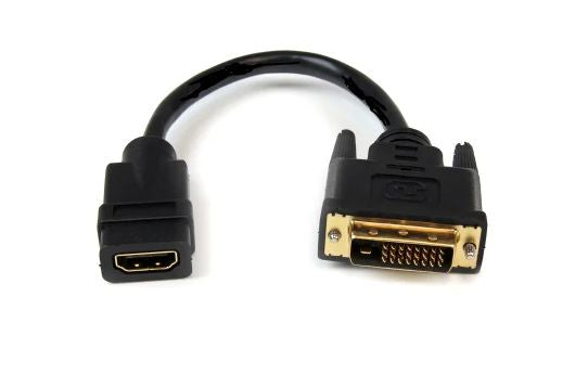 Garbot DVI-HDMI. M/F. Sort. 15 cm