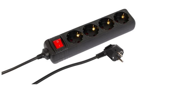 MicroConnect 4-vejs Schuko-stikkontakt tænd/sluk