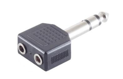 MicroConnect-adapter 6,3 mm - 2 x 3,5 mm MF