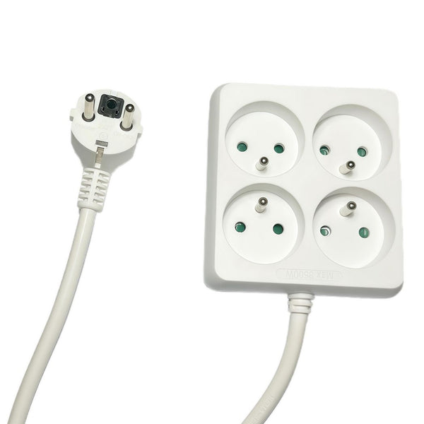 MicroConnect 4-vejs strømskinne firkantet