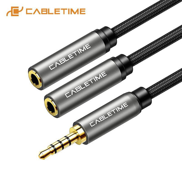 Cabletime Minijack Y splitter, 3,5 mm,