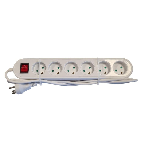 EL-stikdåse med 6 udtag