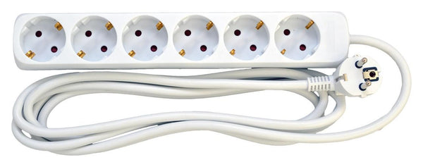Schuko stikkontakt med 6 udtag